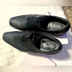Calvin Klein Brodie Mens Black Leather Lace Up Oxford Dress Shoes Size —13